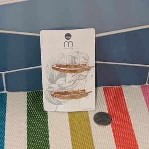 Melody Gold Feather Hair Clips